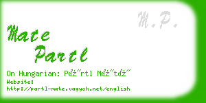 mate partl business card